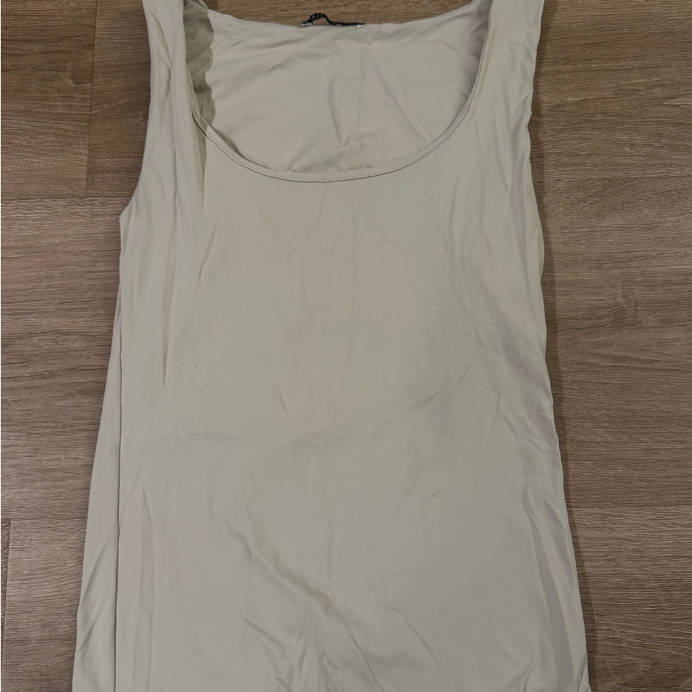 Zara Women's Light Cream Tank Top